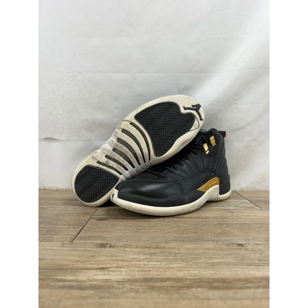 Jordan 12 Retro Royalty Taxi Black Gold White AO6068-007 Mens 9.5